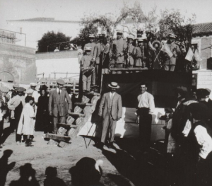 Banda Municipal en la Plaza de la Coronación (año 1910)